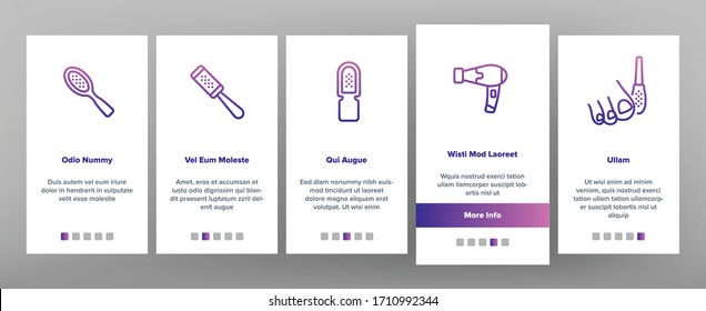 Callus Remover Tool Onboarding Icons Set Vector. Foot Rasp For Treatment Of Hard Skin, Callus Remover Hygiene Equipment, Electronic And Manual Brush Illustrations