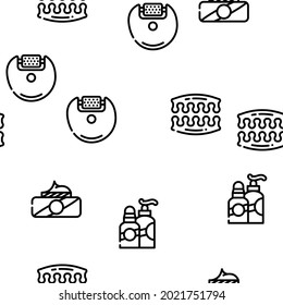 Callus Remover Tool Vector Seamless Pattern Thin Line Illustration