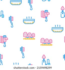 Callus Remover Tool Vector Seamless Pattern Color Line Illustration