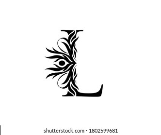Callygraphy letter L. Graceful royal style. Calligraphic arts logo. Vintage drawn emblem for book design, brand name, stamp, Restaurant, Boutique, Hotel.  