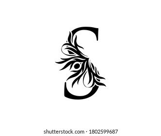 Callygraphy Letter S Graceful Royal Style Stock Vector (Royalty Free ...