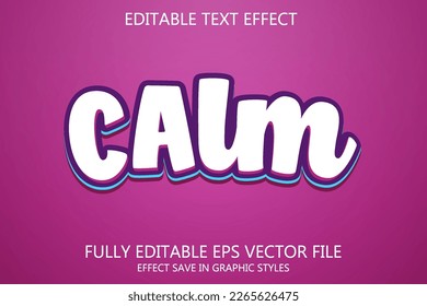 Calm 3d editable text style effect