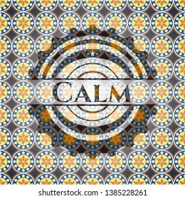 Calm arabesque style badge. arabic decoration.