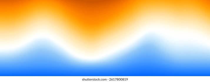 Calm beach gradient background. Abstract ocean coast concept. Smooth wavy desert seaside backdrop. Blurred pastel light blue and yellow wave wallpaper. Soft summer sand shore gradient banner. Vector