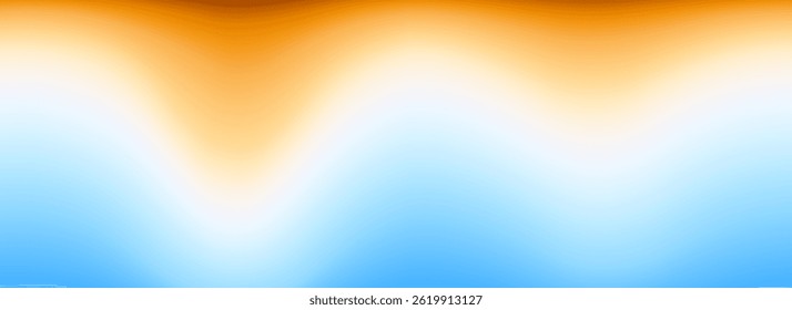 Calm beach gradient background. Abstract ocean coast concept. Smooth wavy sand seaside backdrop. Blur pastel light blue and yellow wave wallpaper. Soft summer sea shore gradient banner. Vector