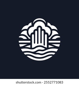 Calma antes de la tormenta Diseño de logotipos en blanco y negro