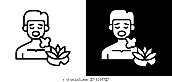Calm Behavior Icon whiteblack Vector Illustration