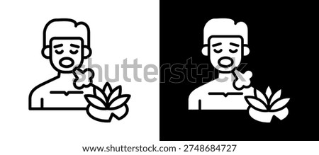 Calm Behavior Icon whiteblack Vector Illustration