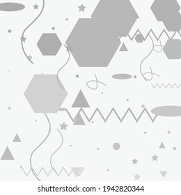 Calm Black Pastel Digital Grey Geometrical Modern Design. Black Calm Shadows Vector Design Pic. White Gray Shadows Modern Art Pattern. Monochorome Gray Modern Hipster Style Background.