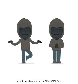 Calm and Blanced Character Anonymous Hackers does yoga and meditates. for use in presentations, etc.