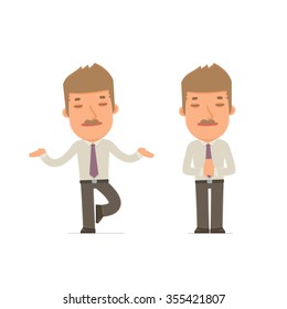 Calm and Blanced Character Broker does yoga and meditates. for use in presentations, etc.