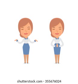 Calm and Blanced Character Consultant Girl does yoga and meditates. for use in presentations, etc.
