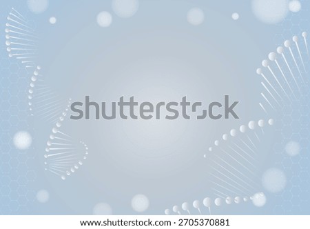 Calm Blue DNA Helix Background with Soft Biotechnology Graphics