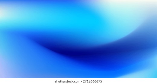 Calm Blue Gradient Abstract Background With Soft Light And Smooth Curve Waves
