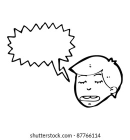 calm boy giving orders cartoon
