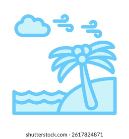 Calm Breeze blue color, mini illustration icon, related to relaxation, spa, wellness and more. Vector EPS 10 for modern concept, print, UI, UX kit, web and app development