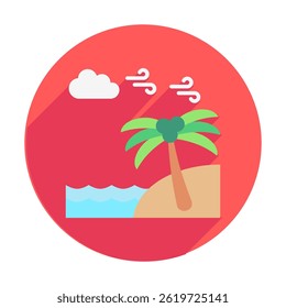 Calm Breeze rounded flat color, mini illustration icon, related to relaxation, spa, wellness and more. Vector EPS 10 for modern concept, print, UI, UX kit, web and app development