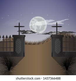 calm, bright, and full moon light. in the evening