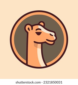 calm camel head logo icon