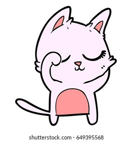 calm cartoon cat