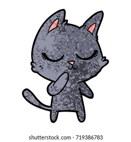 gatito de dibujos animados calmados considerando