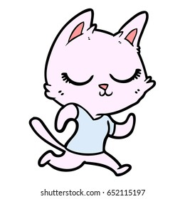 calm cartoon cat running