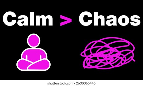 Cartaz "Calm Chaos" com o ícone da pessoa calma e ícone do caos