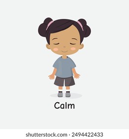 Calm Child Vector Illustration in a Peaceful State