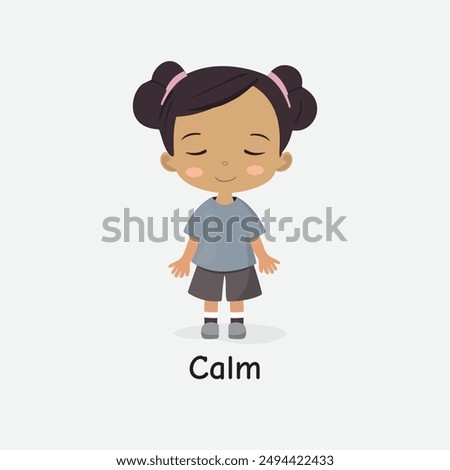 Calm Child Vector Illustration in a Peaceful State