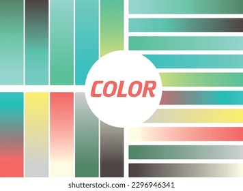 calm color scheme color palate cyan, red, yellow green gradient 