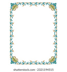 calm colored classic frame with floral ornament