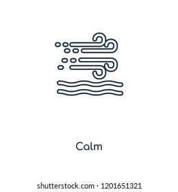 Calm concept line icon. Linear Calm concept outline symbol design. This simple element illustration can be used for web and mobile UI/UX.