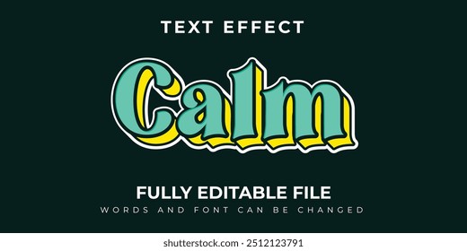 Calm Design Blue And Yellow Text Effect