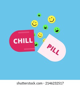 Calm Down And Take A Chill Pill Illustration Vector