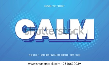Calm editable text effect, blue text style effect