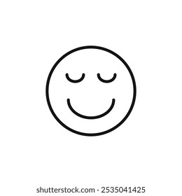 Calmo ícone Emoji Vetor plano isolado em contorno