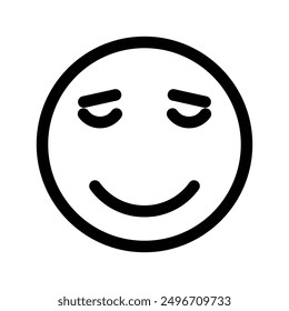 Marca lineal del logotipo del icono de Emoji en blanco y negro