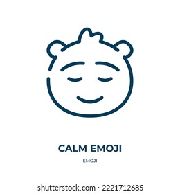 Calm emoji icon. Linear vector illustration from emoji collection. Outline calm emoji icon vector. Thin line symbol for use on web and mobile apps, logo, print media.