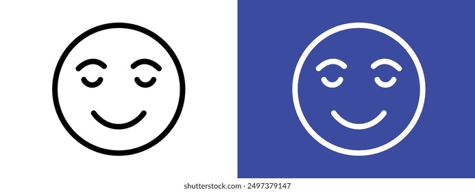 Calm Emoji icon logo sign set vector outline