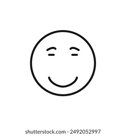 Calm Emoji icon outline collection in black and on white background