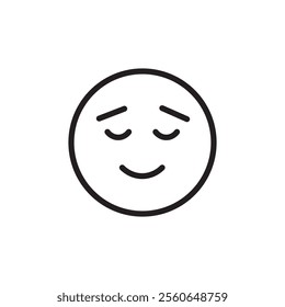 Calm Emoji icon Outline vector for web ui