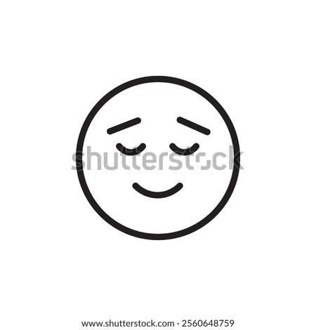 Calm Emoji icon Outline vector for web ui