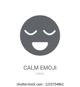 Calm emoji icon. Trendy Calm emoji logo concept on white background from Emoji collection. Suitable for use on web apps, mobile apps and print media.