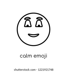 calm emoji icon. Trendy modern flat linear vector calm emoji icon on white background from thin line Emoji collection, outline vector illustration