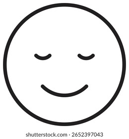 Calmo ícone Emoji ilustração vetor sinal isolado