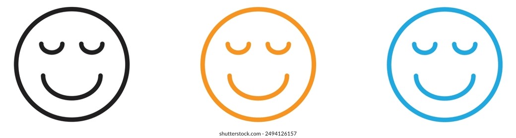Calm Emoji icon vector logo set collection for web app ui