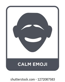 calm emoji icon vector on white background, calm emoji trendy filled icons from Emoji collection, calm emoji simple element illustration