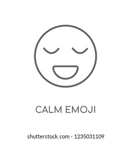 Calm emoji linear icon. Modern outline Calm emoji logo concept on white background from Emoji collection. Suitable for use on web apps, mobile apps and print media.