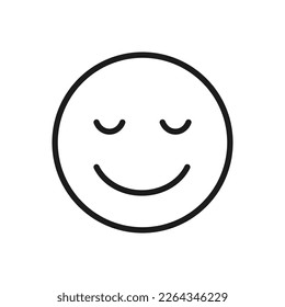 Calm emotion icon, isolated vector pictogram. Happy mood concept.