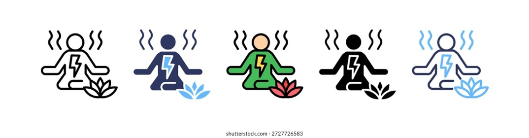 Icono de energía tranquila Ilustración vectorial múltiple